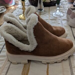 Free People Brown Faux Fur Winter Boots